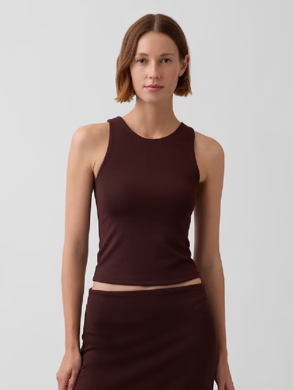 GAP Jersey Crop Tank Top - Terra Brown